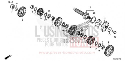 TRANSMISSION (COUNTERSHAFT) (NC750SD) NC750SDK de 2019